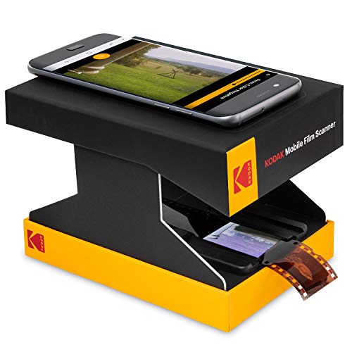 Product Cover KODAK Mobile Film Scanner - Scan & Save Old 35mm Films & Slides w/Your Smartphone Camera - Portable, Collapsible Scanner w/Built-in LED Light & Free Mobile App for Scanning, Editing & Sharing Photos