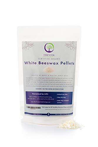 Product Cover 1lb - White Organic Beeswax Pellets, Certified Organic, Food Grade, Cosmetic Grade, Great for DIY Lip Balms, Candles, Beeswax Reusable Food Wraps