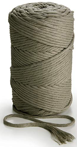 Product Cover Macrame String 3mm Single Twist Cotton Rope 140m macrame rope (Gray)