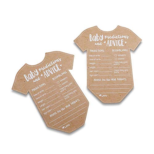 Product Cover Kate Aspen 28440NA Baby Prediction/Advice Card, (Set of 50) Shower Game, One Size, kraft, white
