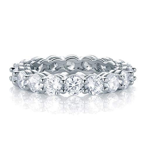 Product Cover GEMSME 18K White Gold Filled Cubic Zirconia Eternity Band Ring for Women