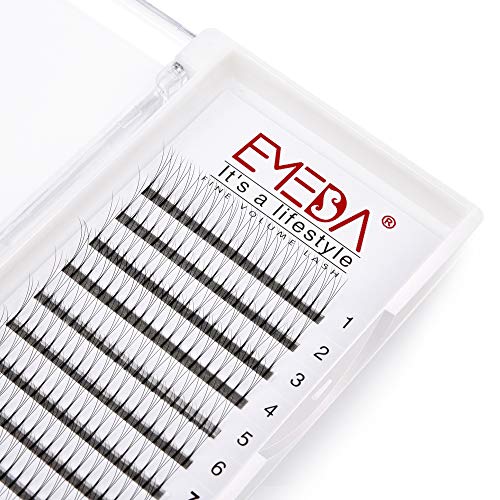 Product Cover Premade Volume Fans Lashes C Curl 3d Cluster Eyelash Extensions .15 Roughness 8-14MM Mixed Tray W 0.15mm Russian Individual Eye Lash Extension by EMEDA(Mixed Size))