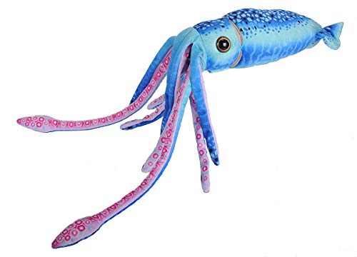 Product Cover Wild Republic Wr Print Squid Plush, Stuffed Animal, Plush Toy, Gifts for Kids, Blue, 22