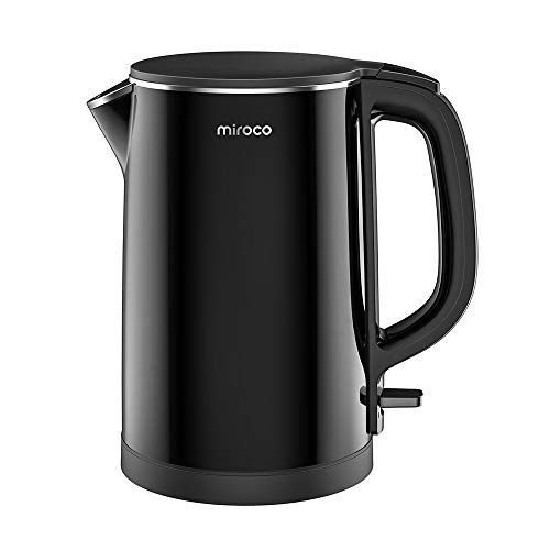 Product Cover Electric Kettle, Miroco 1.5L Double Wall 100% Stainless Steel BPA-Free Cool Touch Tea Kettle with Overheating Protection, Cordless with Auto Shut-Off