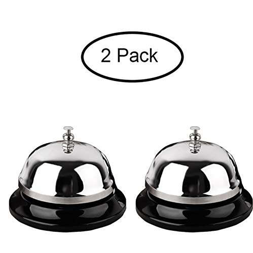 Product Cover Call Bell 2 Packs 3.35 Inch Diameter with Metal Anti-Rust Construction, Ringing, Durable, Desk Bell Service Bell for Hotels, Schools, Restaurants, Reception Areas, Hospitals, Warehouses(Silver)