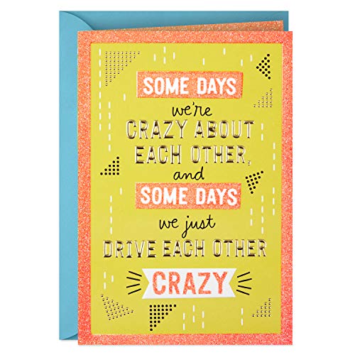Product Cover Hallmark Funny Love Card, Crazy (Romantic Anniversary Card or Birthday Card)