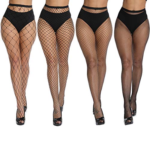 Product Cover akiido High Waist Tights Fishnet Stockings Thigh High Stockings Pantyhose (1-A-4Pairs1)