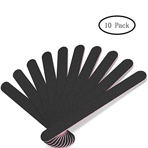 Product Cover Nail File 10 PCS Professional Double Sided 100/180 Grit Nail Files Emery Board Black Manicure Pedicure Tool and Nail Buffering Files