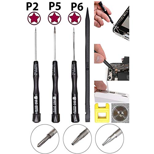 Product Cover Pentalobe Screwdriver Set - Professional Mac Tool Kit with P2, P5, P6 Precision 5-Point Star Screwdrivers - Easily Open and Repair MacBook Pro, Air and iPhone 4s to 7 Plus