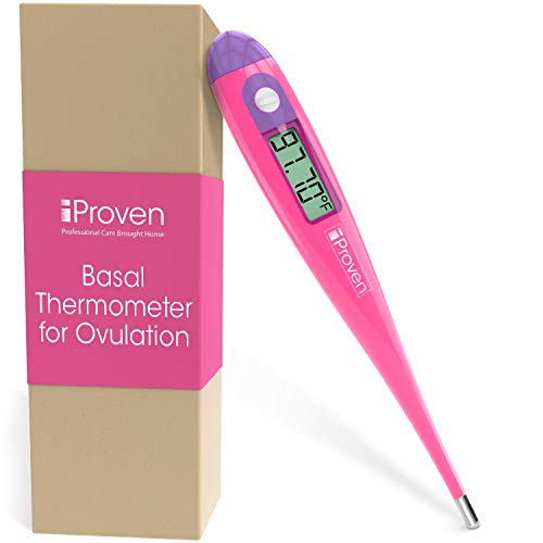 Product Cover Fertility Basal Thermometer for Ovulation - iProven BBT-271B - 1/100th Accuracy - Trying to Conceive The Natural Way - Monitor Your Waking Temperature - Ovulation Tracking and Prediction
