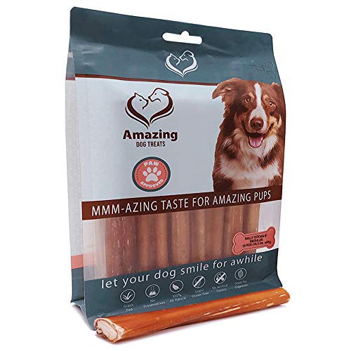 Product Cover 6 Inch Regular Bully Sticks (25 Pack) Premium Dog Chews - All Natural Rawhide Alternative - Long Lasting Dog Treats - 100% Beef - Promotes Canine Dental Health