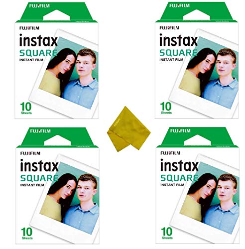 Product Cover Square Instant Film (40 Exposures) for SQ20 SQ10 SQ6 Hybrid Instant Camera and SP-3 Mobile Printer (4-Pack)