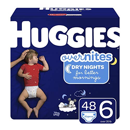 Product Cover HUGGIES OverNites Diapers, Size 6, 48 Count, Overnight Diapers (Packaging May Vary)