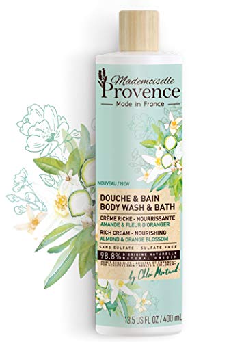 Product Cover Mademoiselle Provence Sulfate Free Organic Almond Body Wash with Orange Blossom Extracts, Vegan Natural Bath & Shower Body Cleanser, Nourishing Formula for Sensitive Skin, 13.5fl oz