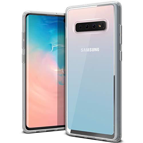 Product Cover Galaxy S10 Plus Case VRS Design Anti-Yellowing Crystal Clear Slim Soft Protective Reinforced Corners [Crystal Chrome] [Clear Back/Translucent Side] Back Cover for Galaxy S10 Plus(2019)