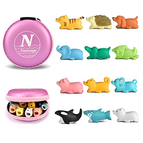 Product Cover Newseego Compatible iPhone Cable Protector Charger Saver Cable Cable Cute Animal Cable Accessory-12 Pack