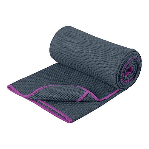 Product Cover DMASUN Yoga Towel,Yoga Mate Towel Super Soft Microfiber Sweat Absorbent,on-Slip Injury Free 72x26 Hot Yoga Towels,Ideal for Exercise, Fitness, Pilates, and Yoga Gear,Grey