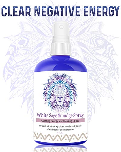 Product Cover White Sage Smudge Spray Infused with Spirits of Abundance and Protection Evil Be Gone! Best Alternative to Sage smudges Sticks and Palo Santo Sticks