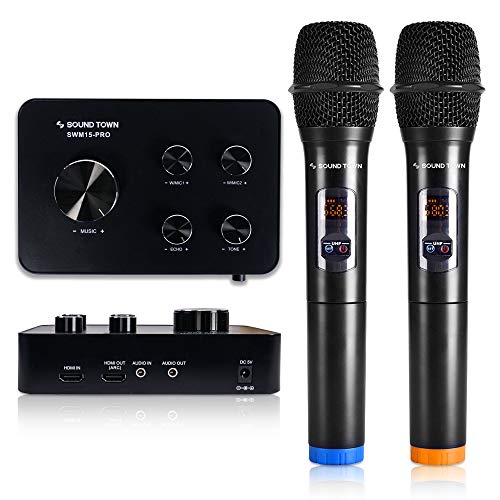 Product Cover Sound Town 16 Channels Wireless Karaoke Microphone and Mixer System with Bluetooth, HDMI ARC, AUX, Supports Smart TV with HDMI Output (ARC), Media Box, PC, Home Theater (SWM15-PRO) - Upgrade Version