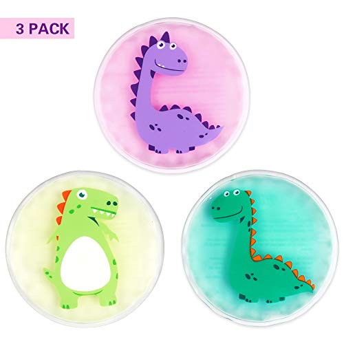 Product Cover Hilph Boo Boo Buddy Ice Pack for Kids Injuries, 3 Pack Reusable Gel Ice Pack Kid's Hot Cold Pack for Children's Pain Relief, Sore Joints, Fevers, Teething, Neck, Head, Arms, Legs, Body -4.3 Inch Each