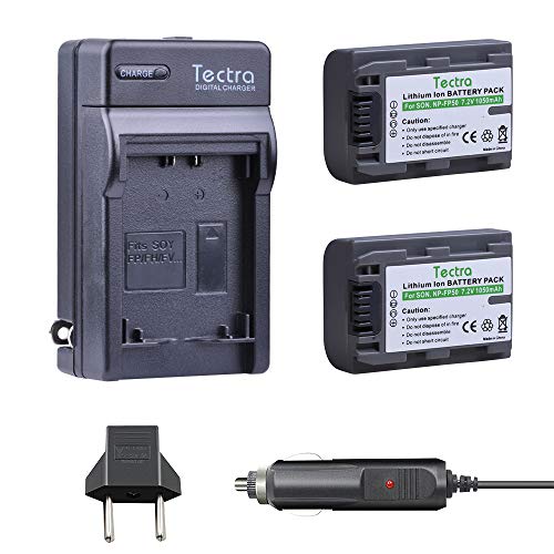Product Cover Tectra 2Pcs NP-FP50 NP FP50 Battery + Wall Charger for Sony NP-FP30,NP-FP50,NP-FP60,NP-FP70,NP-FP90,NP-FP51,NP-FP71,NP-FP91 Series Ony DCR-HC30 40 43E 65 85 94E 96 Handycam Camcorders