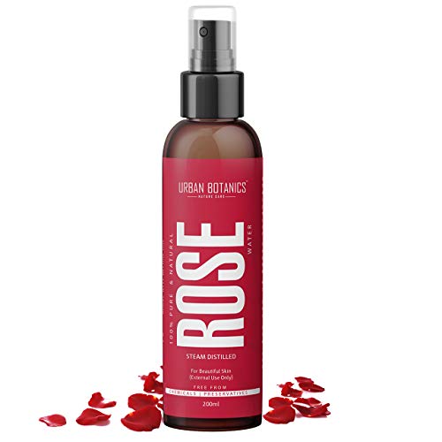 Product Cover UrbanBotanicsTM Pure & Natural Rose Water/Skin Toner - 200ml - Steam Distilled - Gulab Jal - Organic - Chemical Free