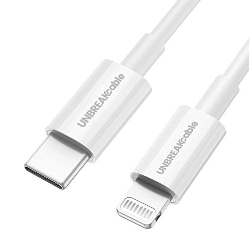Product Cover UNBREAKcable USB C to Lightning Cable [Apple MFi Certified] Power Delivery, Fast Charging Cable compatible for iPhone 11/ 11 Pro/ 11 Pro Max/ X/ XS/ XR/ XS Max, MacBook, iPad - 3.3ft/ 1m White