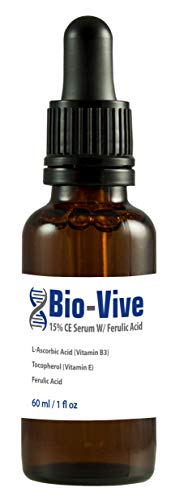 Product Cover Bio-Vive CE Serum with Ferulic Acid: L-Ascorbic Acid, Vitamin E, Hyaluronic Acid Antioxidant Serum, Even Skin Tone, Fade Dark Spots and Wrinkles,Compare to leading CE Ferulic serums (15% 1 oz)