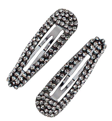 Product Cover Kitsch Snap Hair Clips, Barrettes, Wedding Hair Accessories, 2 Count (Rhinestone - Hematite)