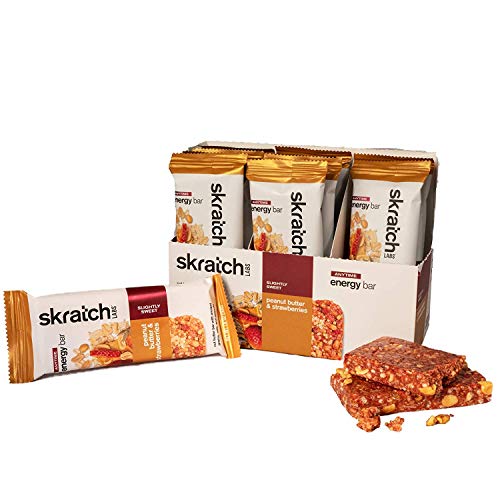 Product Cover SKRATCH LABS Anytime Energy Bar, Peanut Butter and Strawberries, (12 Pack Single Serving) Natural, Low Sugar, Gluten Free, Vegan, Kosher, Dairy Free