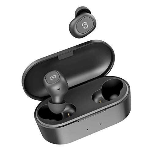 Product Cover SoundPEATS True Wireless Earbuds 5.0 Bluetooth Headphones in-Ear Stereo Wireless Earphones with Microphone Binaural Calls, One-Step Pairing, Total 35 Hours, Upgraded TrueFree Plus