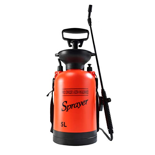 Product Cover CLICIC Lawn and Garden Portable Sprayer 1.3 Gallon - Pump Pressure Sprayer Includes Shoulder Strap