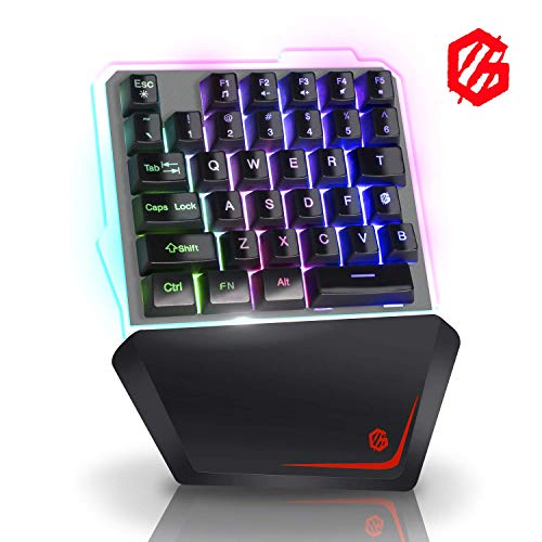Product Cover Giixer One Handed Gaming Keyboard, 35 Key RGB LED Back Lighted Wired Single Handed Game Keyboard Portable Mini Gaming Keyboard for PC/Phone Gamers