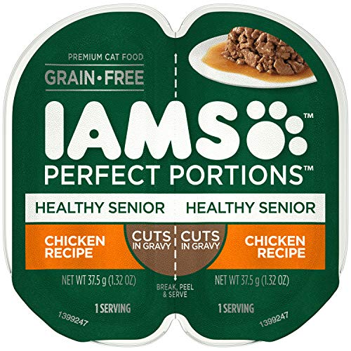 Product Cover Iams Perfect PORTIONS Adult Grain Free Wet Cat Food Cuts in Gravy Chicken Recipe, (24) 2.6 oz. Easy Peel Twin-Pack Trays