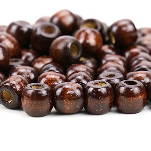 Product Cover JETEHO 500PCS Dark Coffee Brown Wood Bead, 11 x 12mm, Natural Wooden Spacer Beads