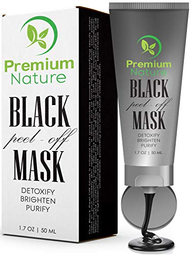 Product Cover Black Charcoal Peel Off Mask - Natural Blackhead Remover Mask Activated Charcoal Black Face Mask Peel Off for Blackheads Facial Blackhead Removal Mask Deep Cleansing Facemask Pore Detox Cleanser