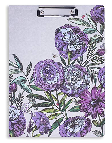 Product Cover Vera Bradley Women's Purple Floral Clipboard Folio with Lined Notepad, Lavender Meadow