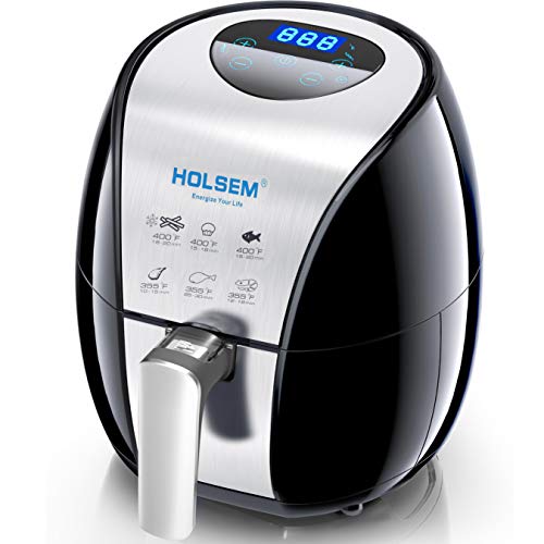 Product Cover HOLSEM Digital Air Fryer with Rapid Air Circulation System, 3.4 QT Capacity with LED Display - Black/Stainless Steel