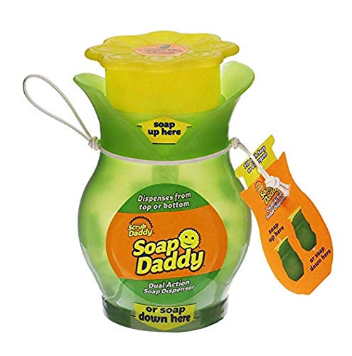 Product Cover Scrub Daddy- Soap Daddy - Dual Action Soap Dispenser with Easy Grip Squeezable Sides and Built in Pump, Multi-use, Easy to Clean and Refillable - 1ct (Pack of 1)