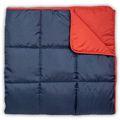 Product Cover Leisure Co Ultra-Portable Outdoor Camping Blanket - Windproof, Warm, Lightweight and Compact Packable Blanket - Perfect for Camp Trips, Stadium Games, Travel and Picnics (Navy/Red)