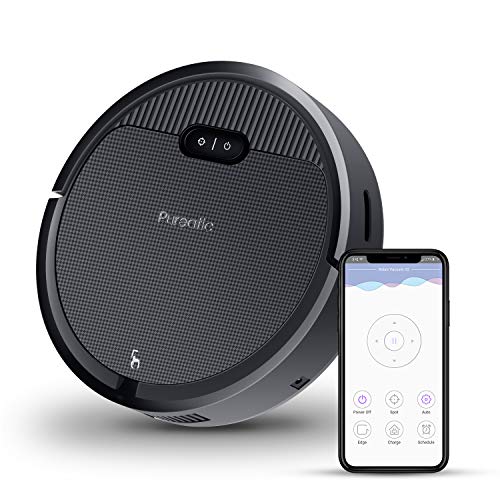 Product Cover Premium Automatic Robot Vacuum Cleaner, 1500Pa Powerful Suction, 650ML Large Dust Box, Smart App Control/Self-Charging/Anti-Collision, Good for Pet Hair, Hard Floor and Low Pile Carpets (Black)
