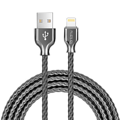 Product Cover Lightning Cable,[MFi Certified] Fantany Durable Metal USB Lightning Charging Cable Compatible with iPhone Xs,XS Max,XR,X,8 Plus,7,7 Plus,6,6s Plus,SE,iPad Mini,iPad Air,iPod Touch (3.3ft, Black)