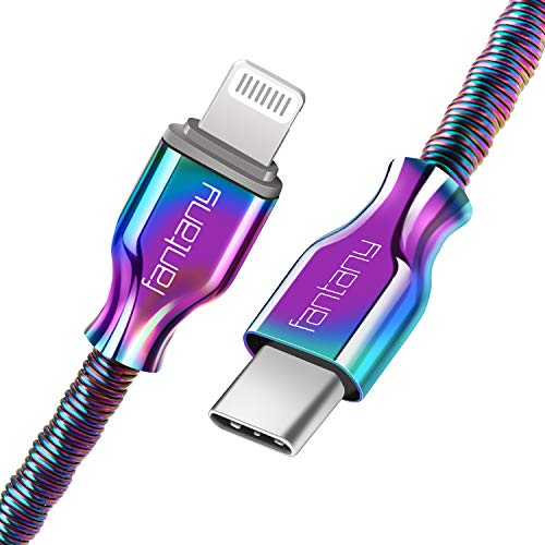 Product Cover USB C to Lightning Cable,[MFi Certified] Fantany 3.3ft Metal Lightning to USB C Cable with Power Delivery Fast Charging&Sync Compatible with iPhone 11/11 Pro Max/XR/X/XS/XS Max,iPad,Airpods,Colourful