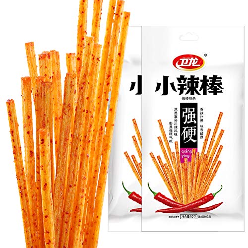 Product Cover 2 Pack Weilong Latiao, Mala Xiangla xiaolabang 卫龙 辣条 卫龙辣条 小辣棒 香辣 麻辣 Chinese Special Snack Food: Wei Long Series Spicy Gluten （50gx2,100g)