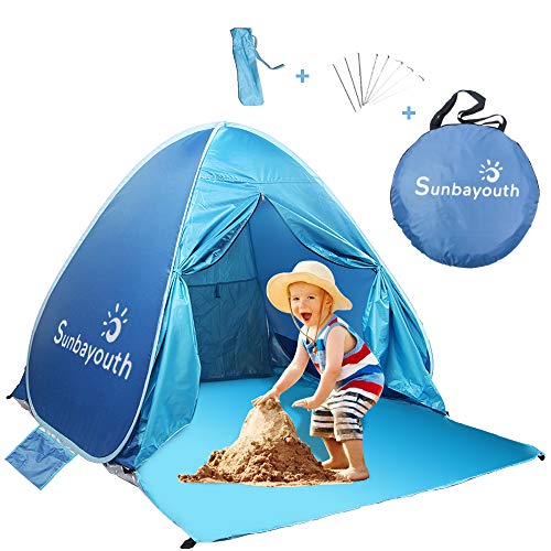 Product Cover SUNBA YOUTH Beach Tent, Anti UV Beach Shade, Instant Portable Tent Sun Shelter, Pop Up Baby Beach Tent, for 2-3 Person (Blue)