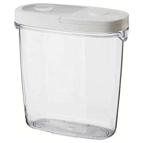 Product Cover Ikea Polystyrene Acrylic Plastic Dry Food Jar with Lid (Transparent, White, 1.3 L/44 oz)