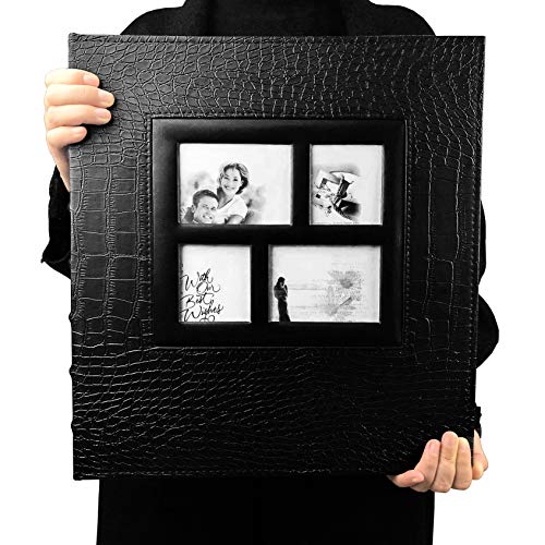 Product Cover RECUTMS Photo Album 600 Pockets,Sewn Bonded Black Leather Book Pockets Hardcover Photo Frame 4x6 Photos Wedding Gift Valentines Day Present