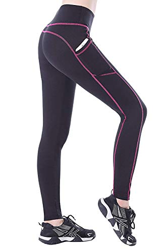 Product Cover BLINKIN Yoga Gym Workout and Active Sports Fitness Contrast Binding Black Leggings Tights for Women|Girls with Side Pockets(033)