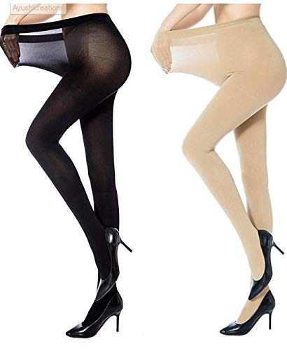 Product Cover K's Creations Women's Nylon Panty Hose Long Exotic Stockings Tights (kss01, Black, and Skin, Free Size) - Pack of 2