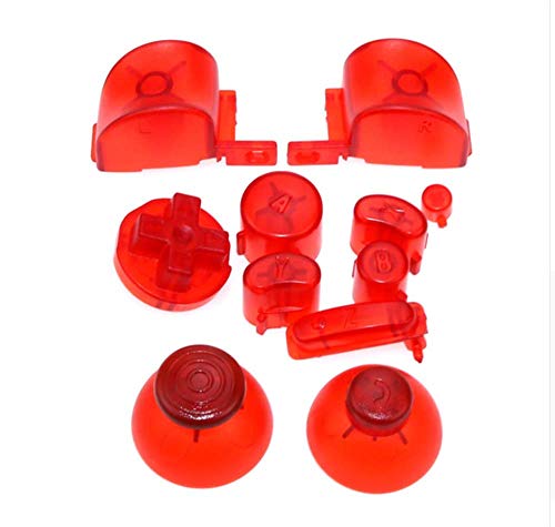 Product Cover ABXYZ Buttons +Thumbstick D-pad Mod Set for Nintendo Gamecube NGC Controller（Clear Red）